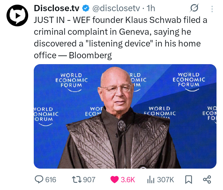 Thread 'KLAUS SCHWAB GOT ZOGGED IN HIS OWN HOME LOL'